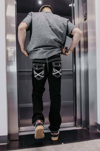 True Luck Vinny Straight Jeans for Men in Black