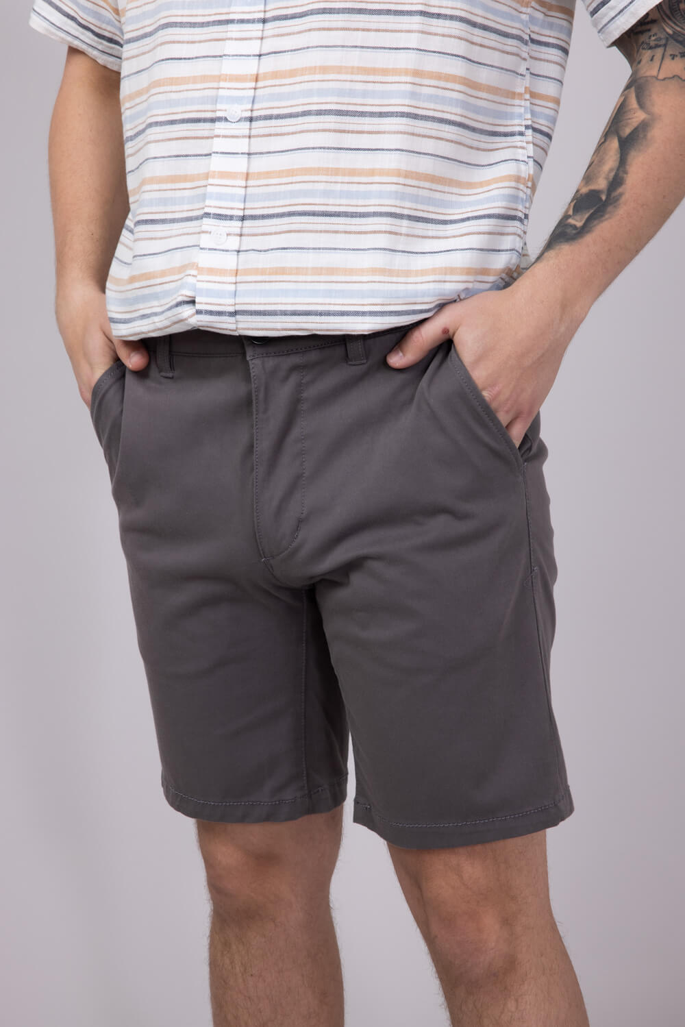 Union Comfort Chino 9” Shorts for Men in Grey