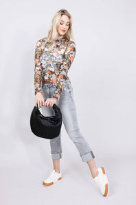 Valentina Woven Hand Bag for Women in Black