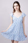 Floral Flutter Sleeve Dress for Women in Sky Blue
