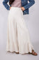 Linen Tiered Wide Leg Pants for Women in Oatmeal