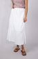 Tiered Gauze Drawstring Midi Skirt for Women in White