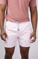 Vintage Summer Ponji Swim Striped Volley 5” Shorts for Men in Pink 