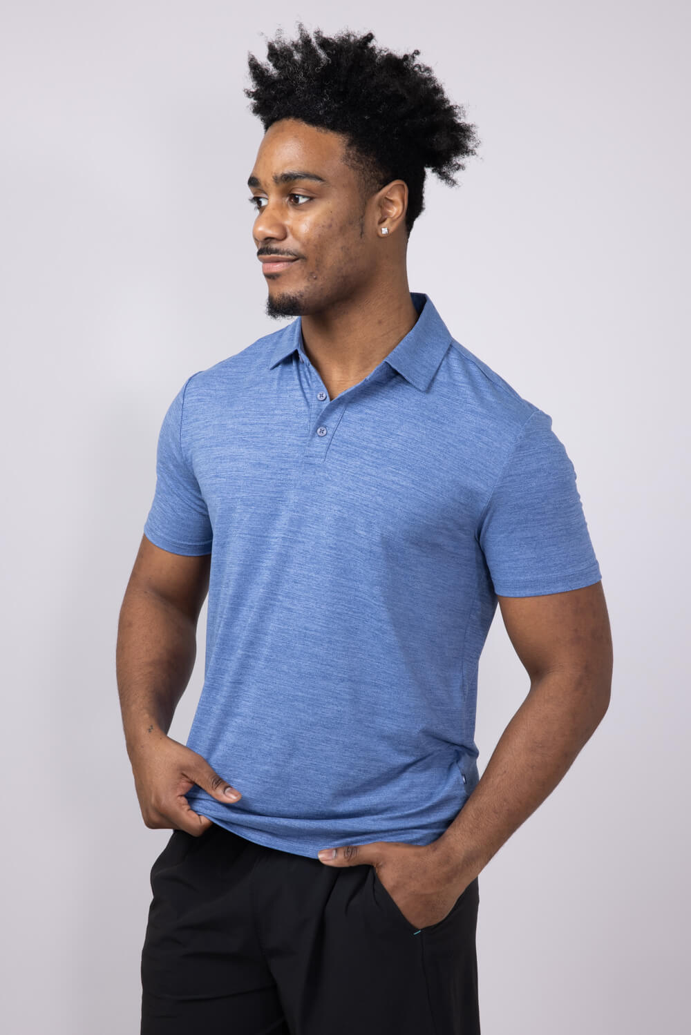 Vintage Summer Jersey Performance Polo for Men in Navy