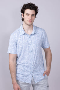 WearFirst Knit Dry Shirt for Men in Blue Fog Kimono