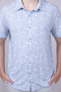 WearFirst Knit Dry Shirt for Men in Blue Fog Kimono