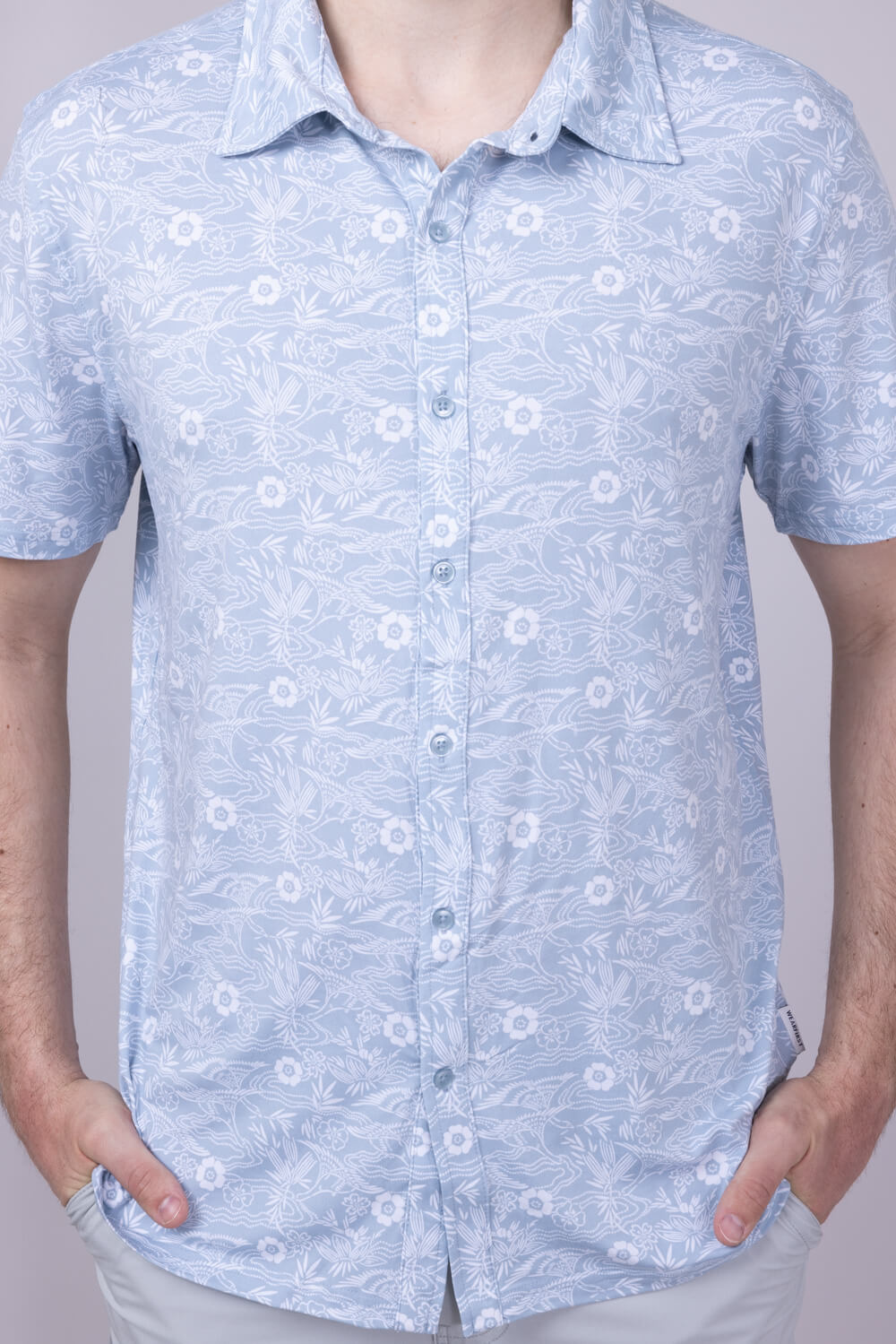 WearFirst Knit Dry Shirt for Men in Blue Fog Kimono