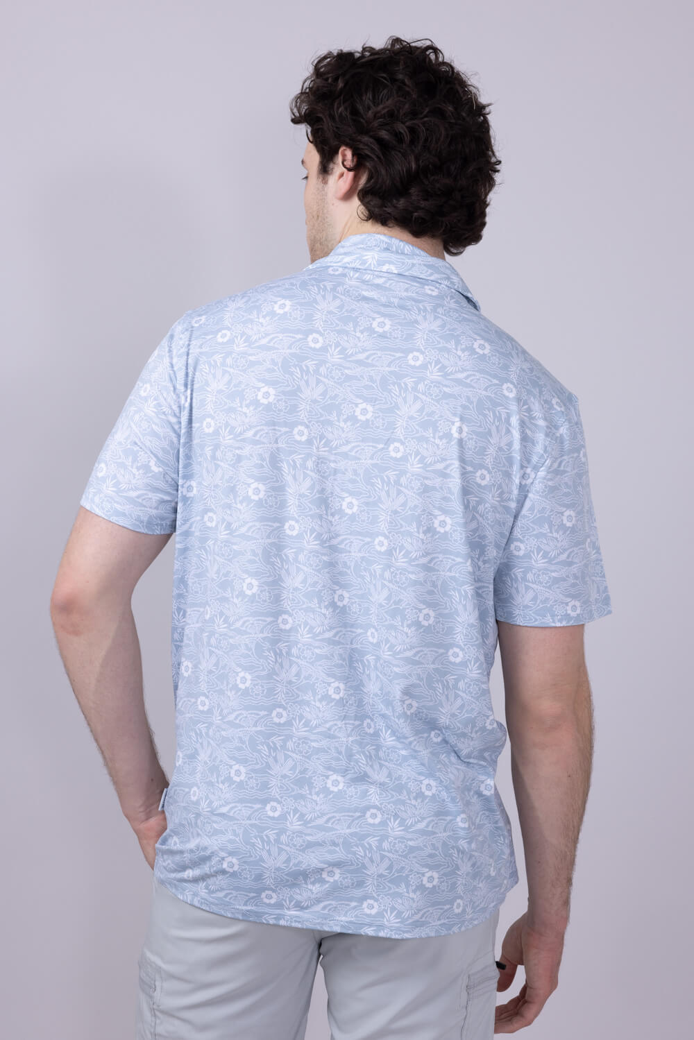 WearFirst Knit Dry Shirt for Men in Blue Fog Kimono