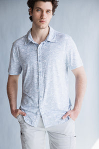 WearFirst Knit Dry Shirt for Men in Blue Fog Kimono