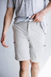 WearFirst 10" Zipper Pocket Cargo Shorts for Men in Grey