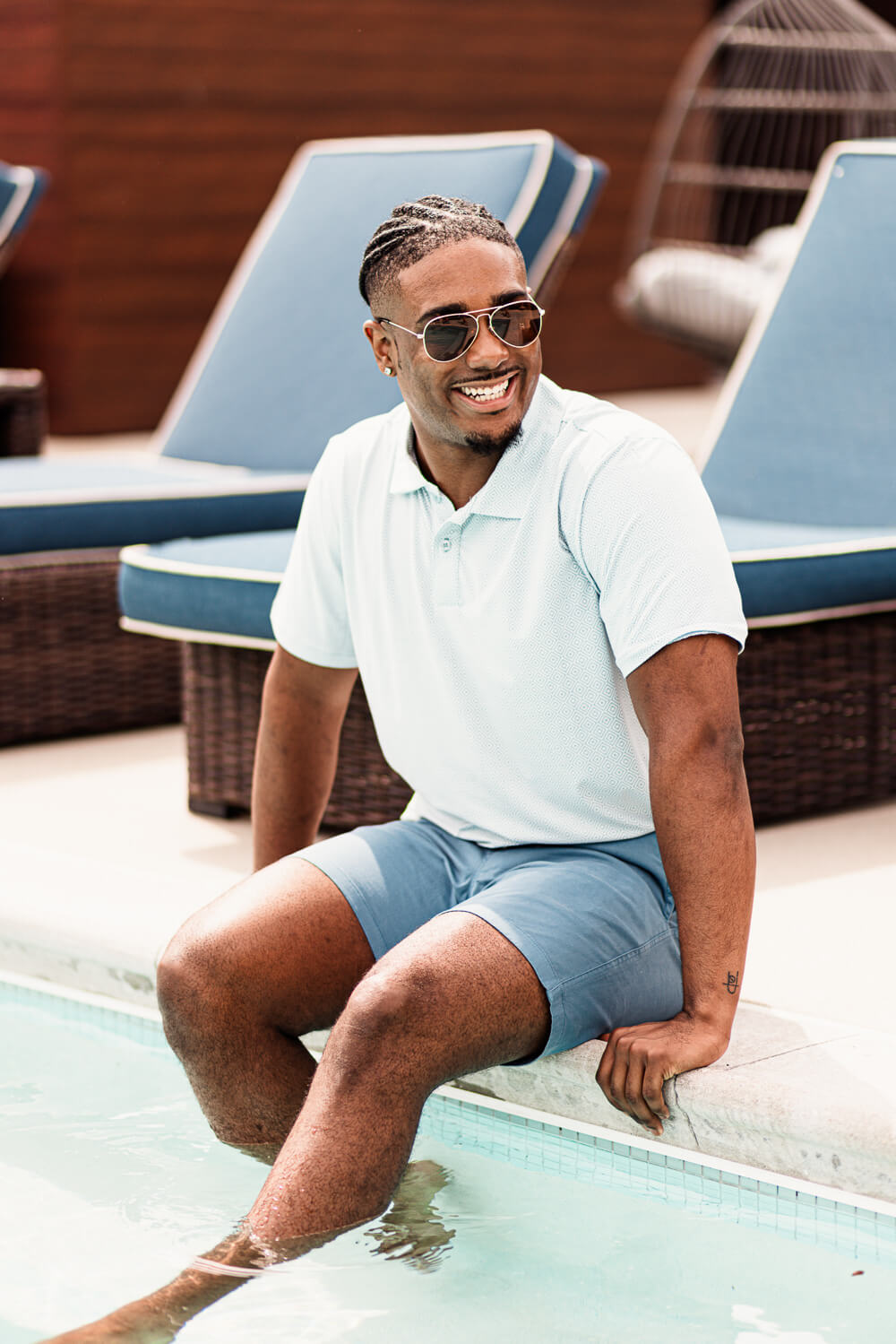 WearFirst Wanderer Diamond Polo Shirt for Men in Blue 