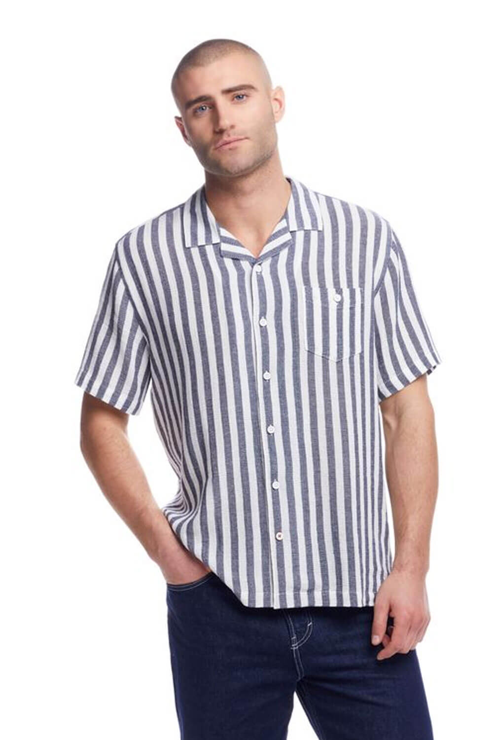 Weatherproof Vintage Air-Tex Weave Button Up Shirt for Men in Insignia Blue