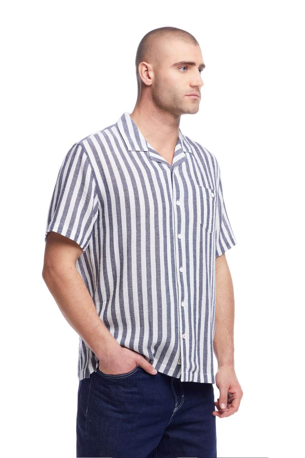 Weatherproof Vintage Air-Tex Weave Button Up Shirt for Men in Insignia Blue
