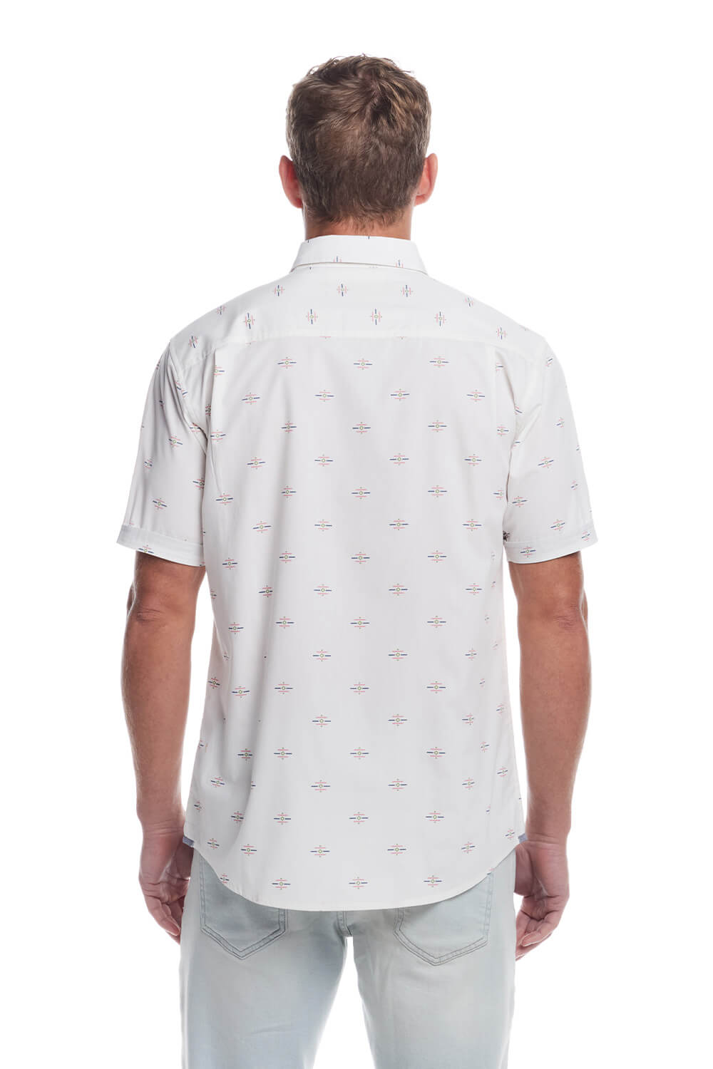 Weatherproof Vintage Cotton Poplin Button Up Shirt for Men in Southwest White