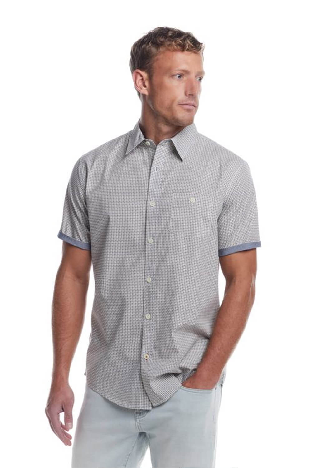 Weatherproof Vintage Cotton Poplin Button Up Shirt for Men in Pecan Pie
