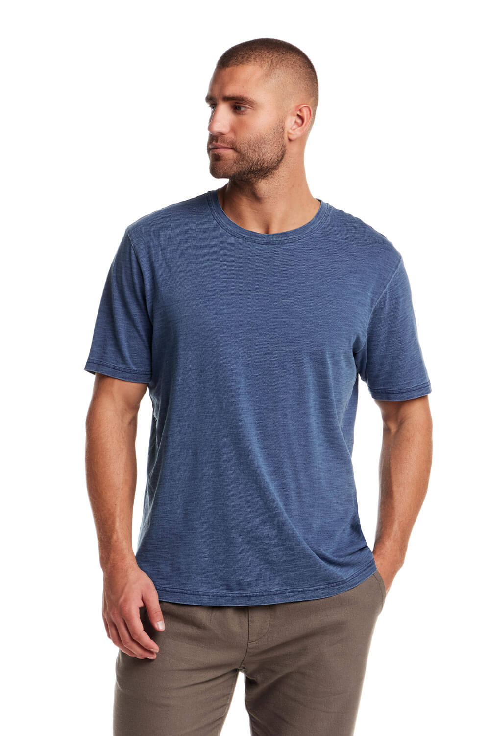 Weatherproof Vintage Crew T-Shirt for Men in Indigo