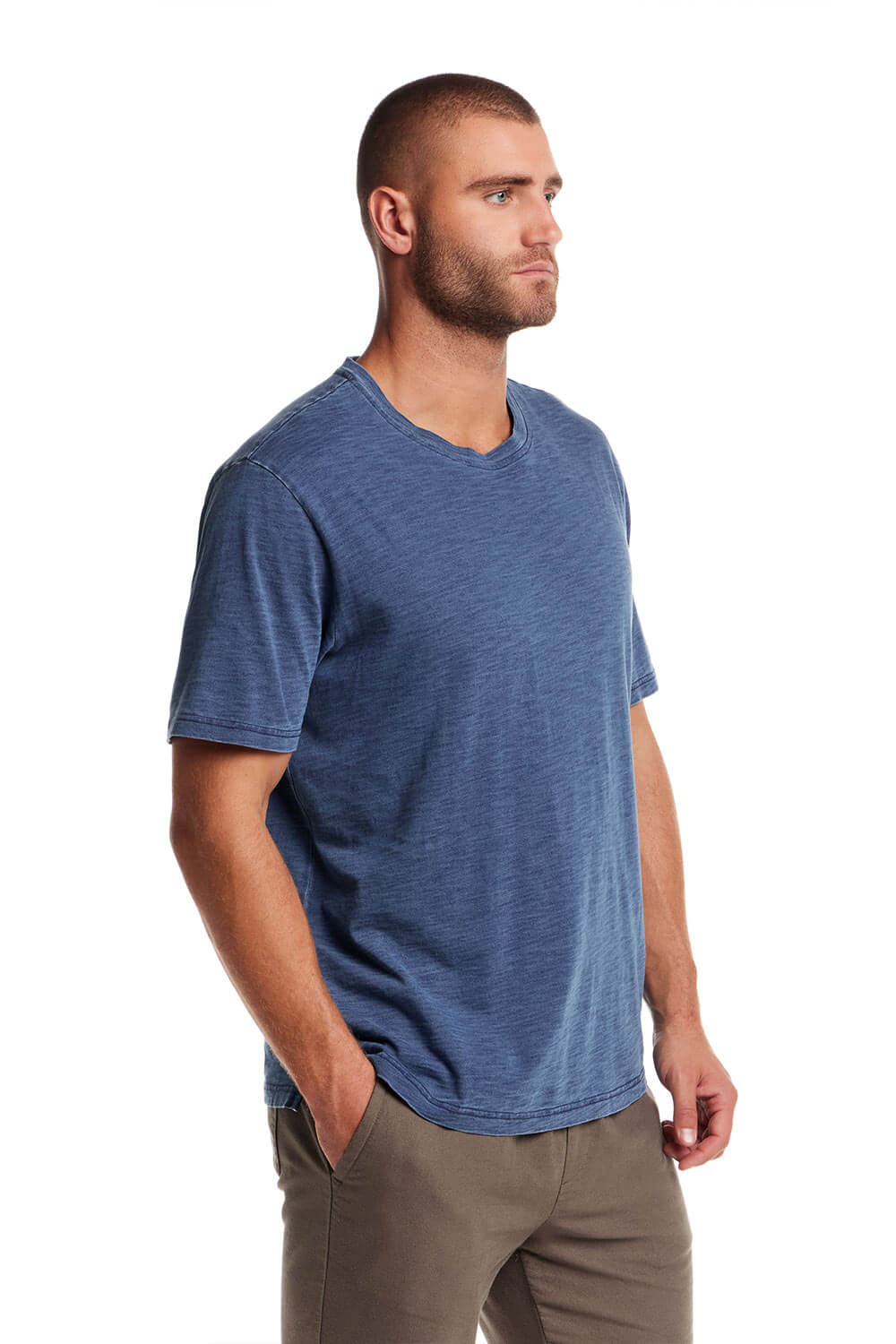 Weatherproof Vintage Crew T-Shirt for Men in Indigo