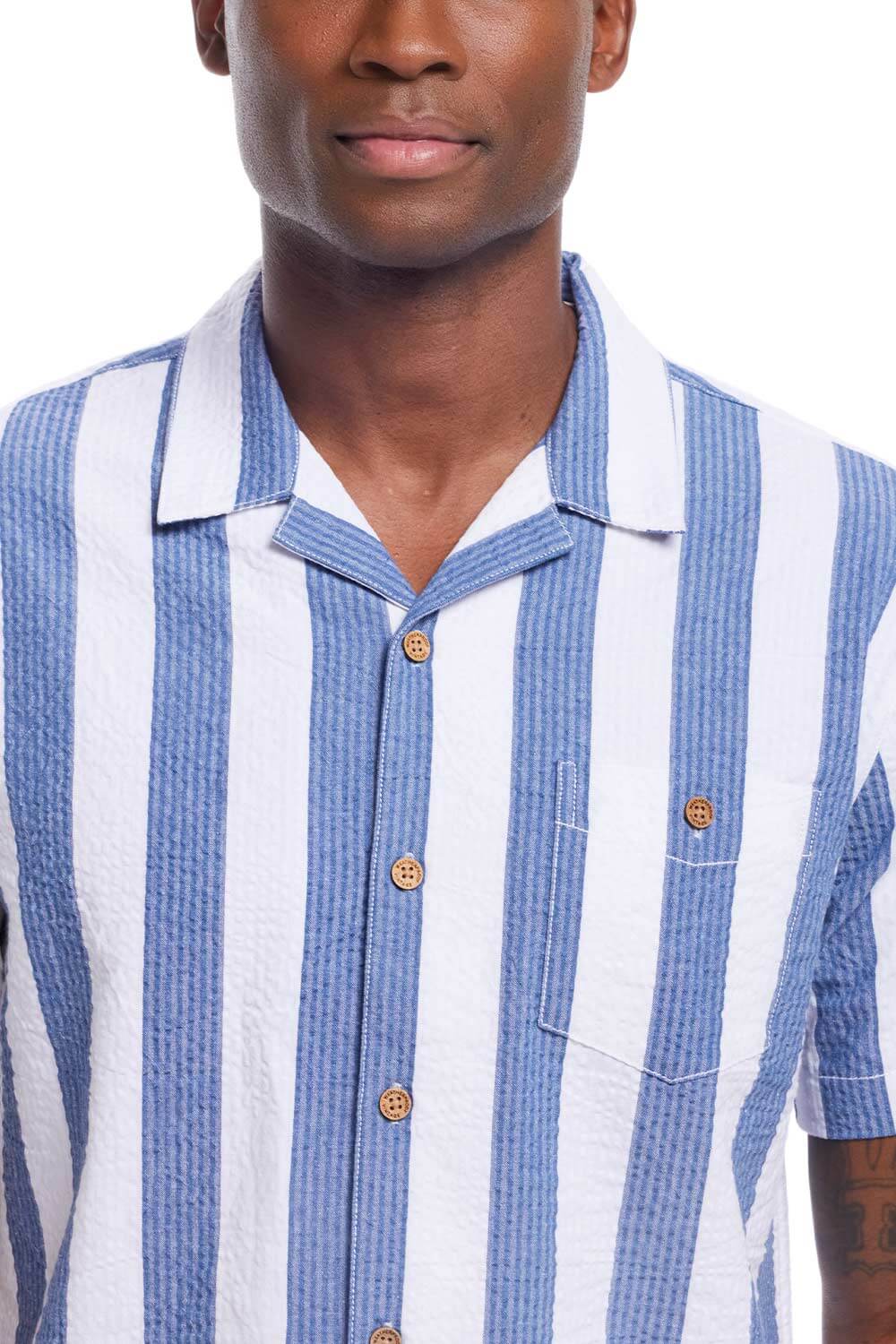 Weatherproof Vintage Dobby Button Up Shirt for Men in Vista Blue