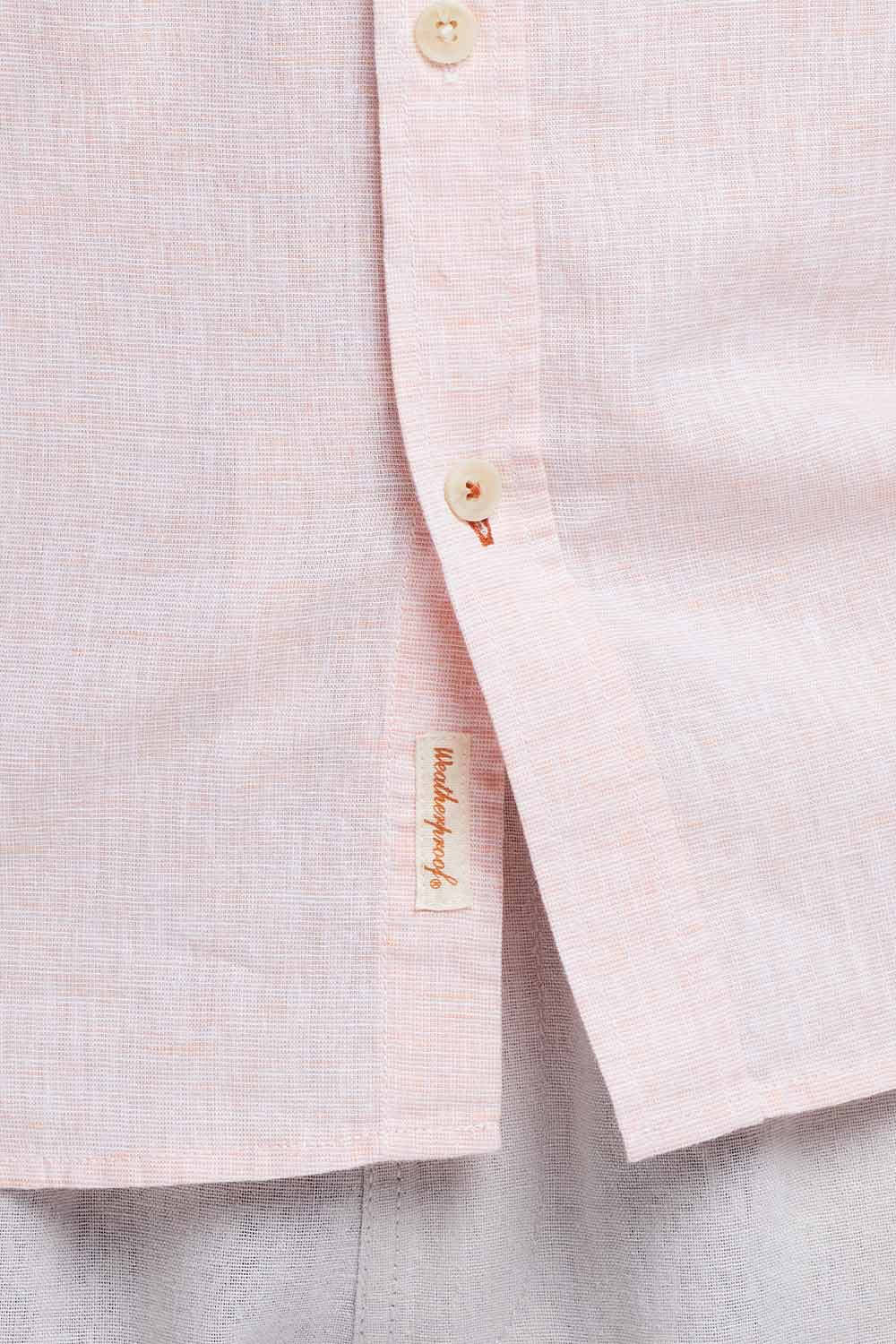Weatherproof Vintage Cotton Linen Solid Button Up Shirt for Men in Tangerine