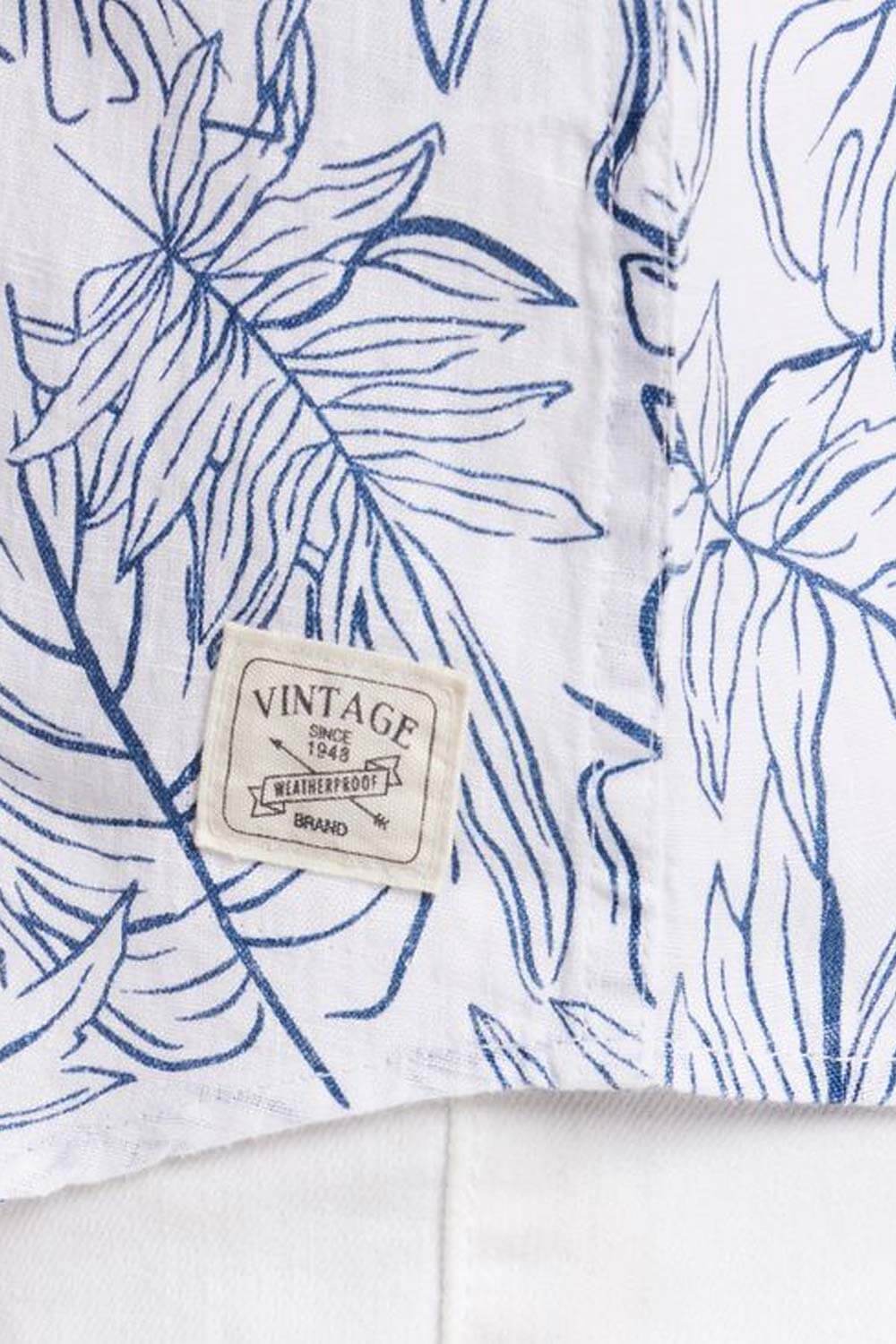 Weatherproof Vintage Washable Linen Button Up Shirt for Men in Blue Ashes