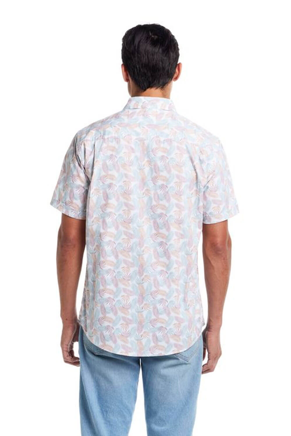 Weatherproof Vintage Cotton Poplin Button Up Shirt for Men in Lavender Leaf