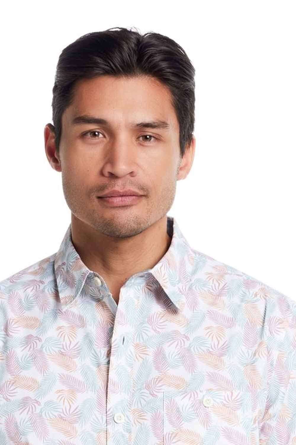 Weatherproof Vintage Cotton Poplin Button Up Shirt for Men in Lavender Leaf