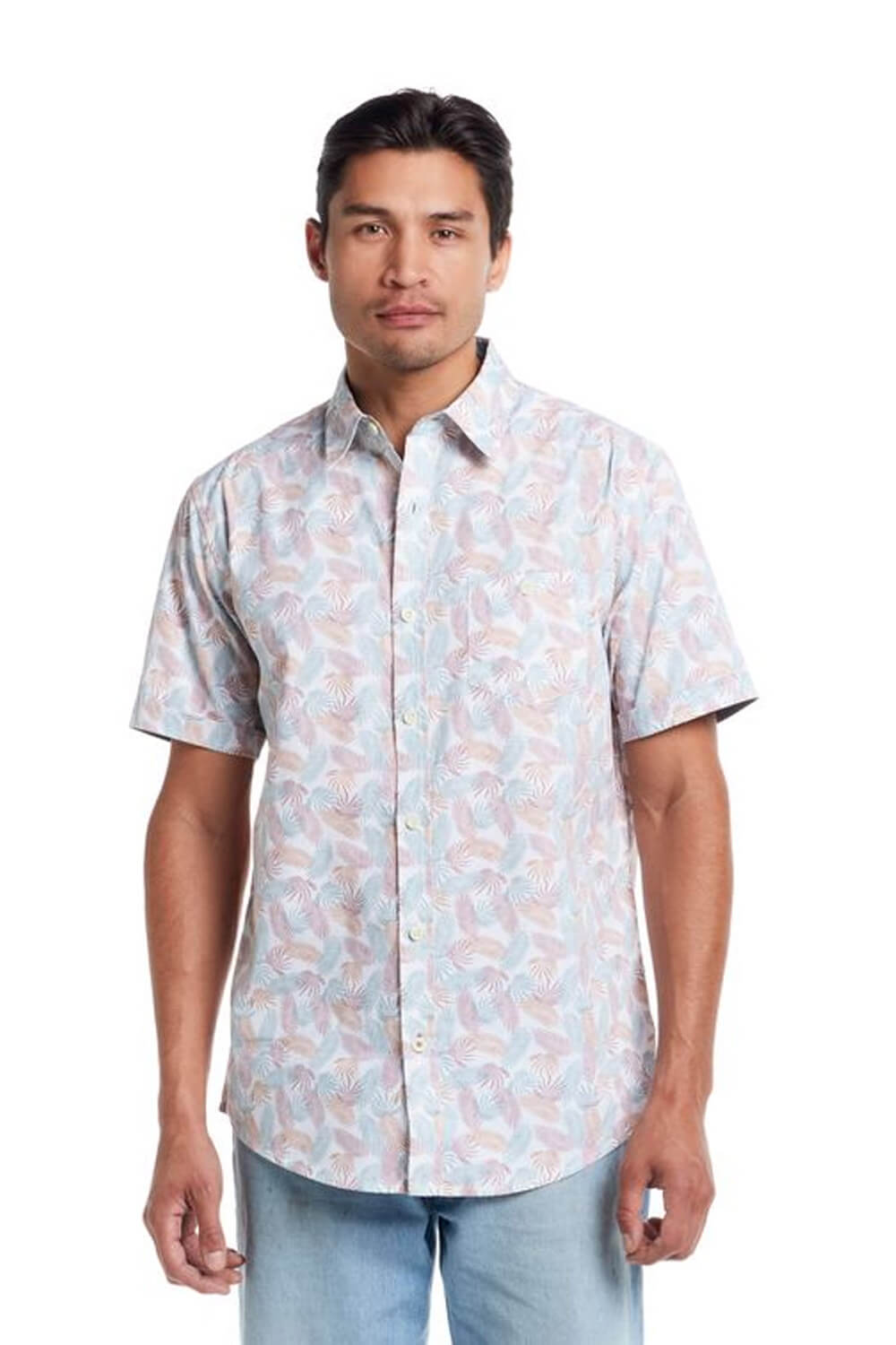 Weatherproof Vintage Cotton Poplin Button Up Shirt for Men in Lavender Leaf