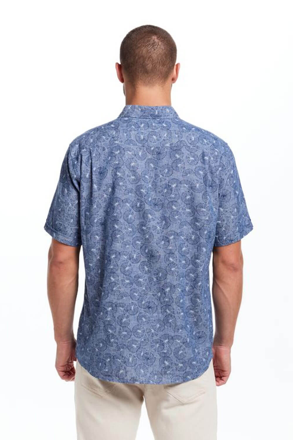 Weatherproof Vintage Washable Linen Button Down Shirt for Men in Ocean Blue | S2584299GK-OCEAN BLUE