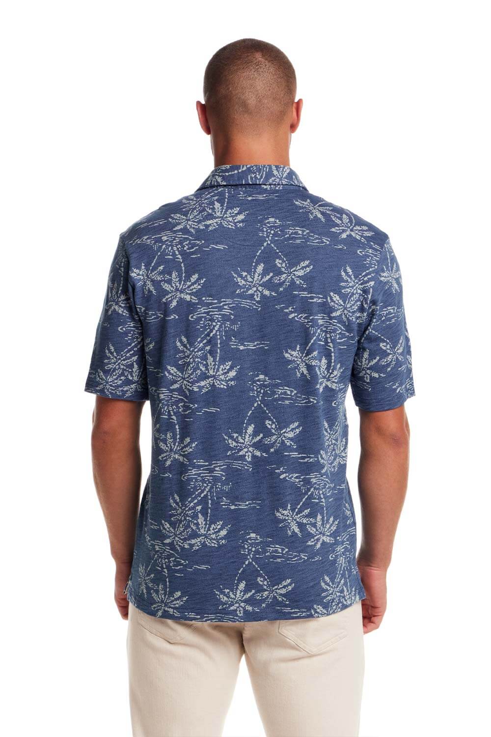 Weatherproof Vintage Printed Polo for Men in Dark Indigo