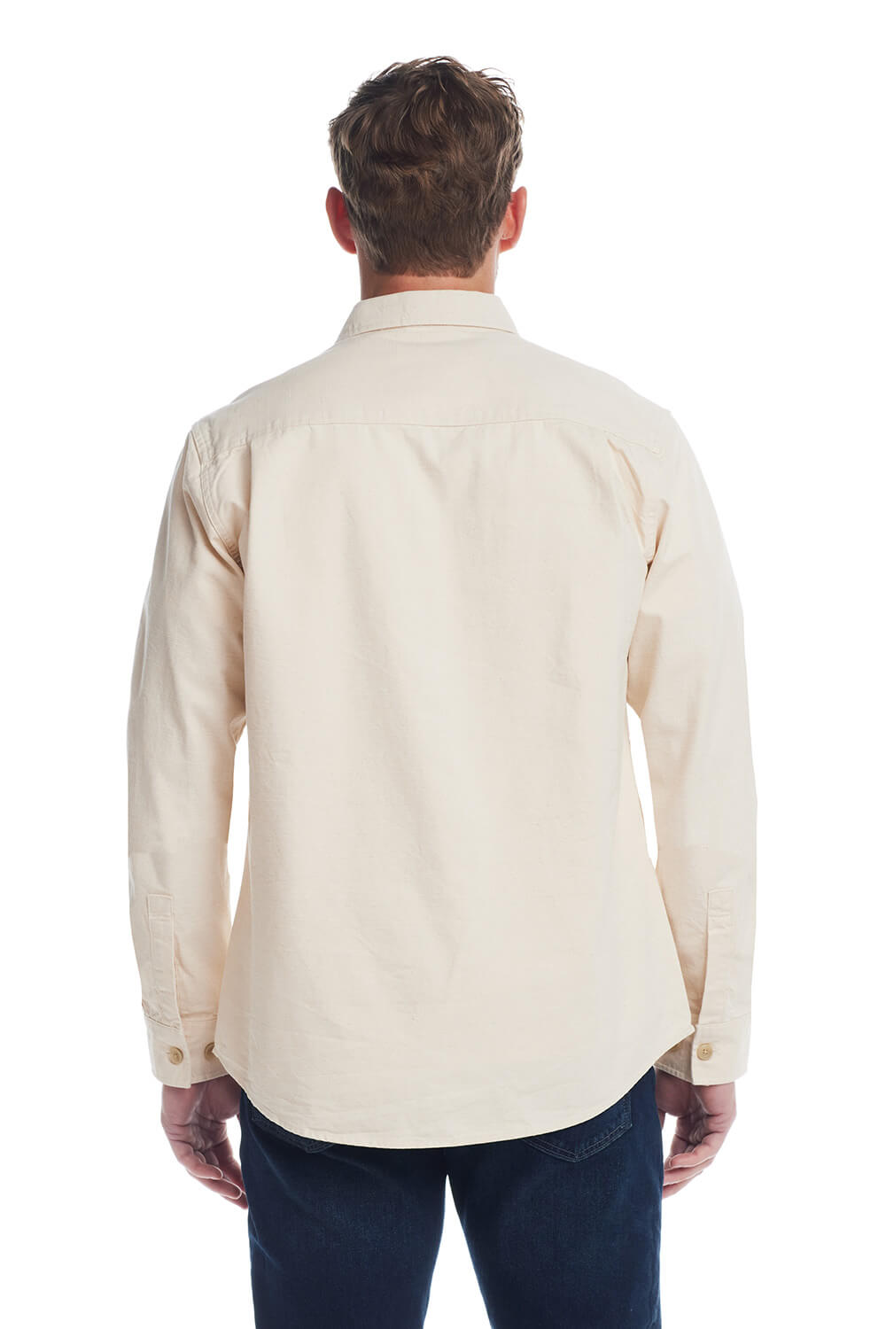 Weatherproof Vintage Slub Canvas Work Shirt for Men in Oatmeal