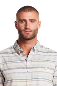 Weatherproof Vintage Stripe Button Up for Men in Dream Blue
