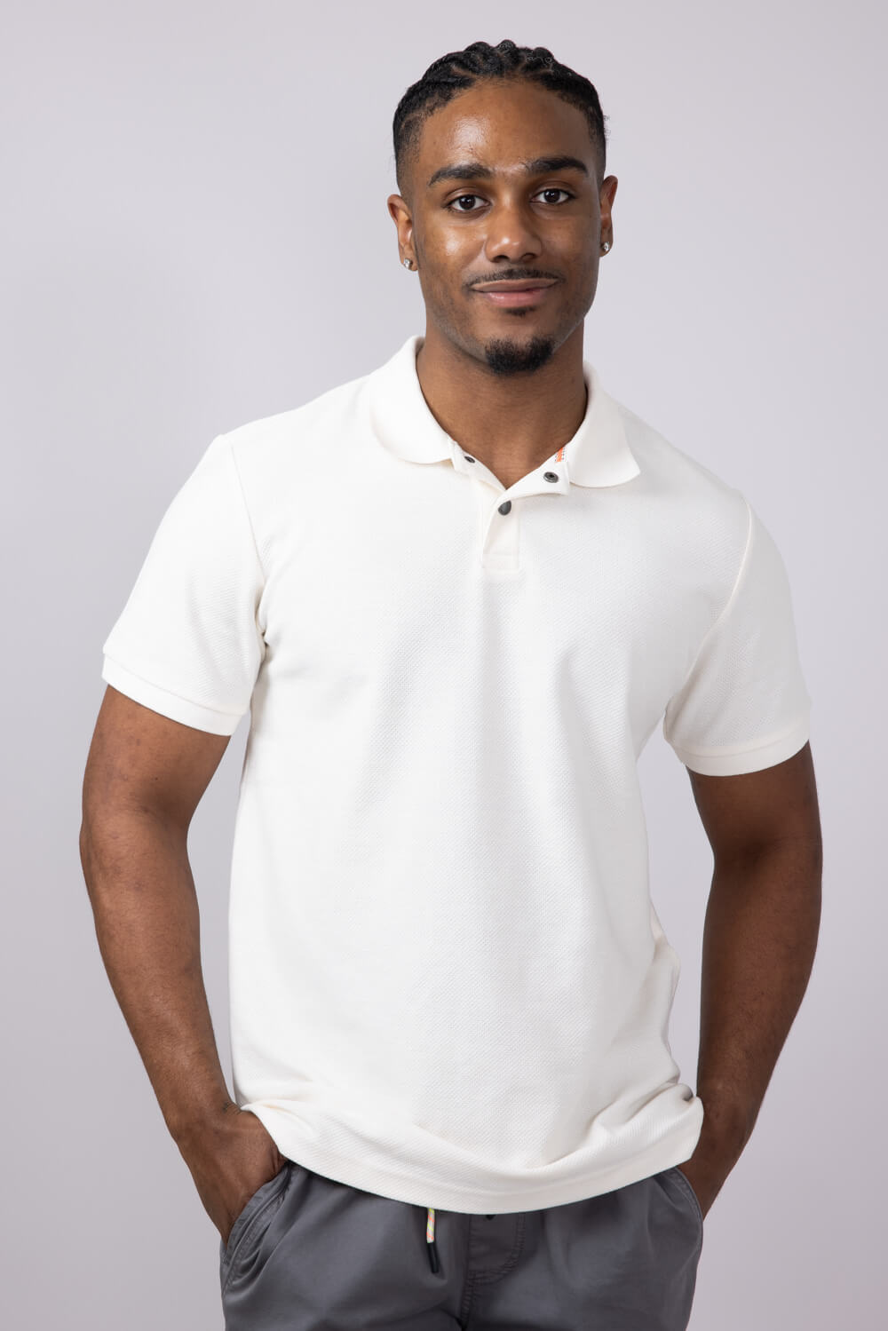 Weatherproof Vintage Structured Piqué Polo for Men in Ivory