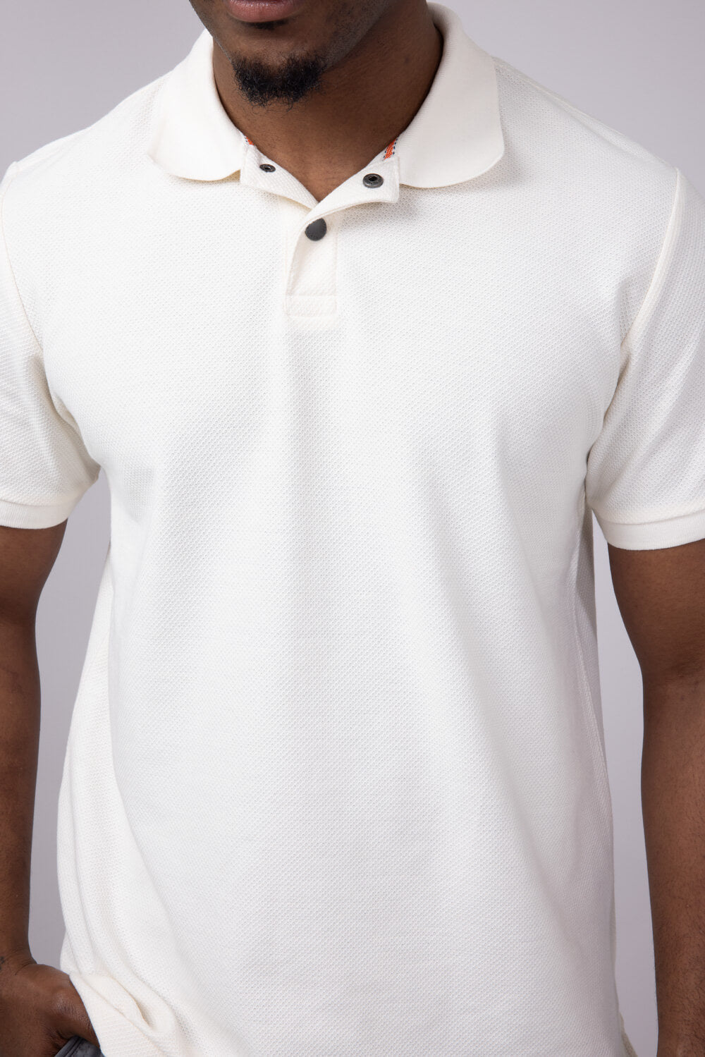 Weatherproof Vintage Structured Piqué Polo for Men in Ivory