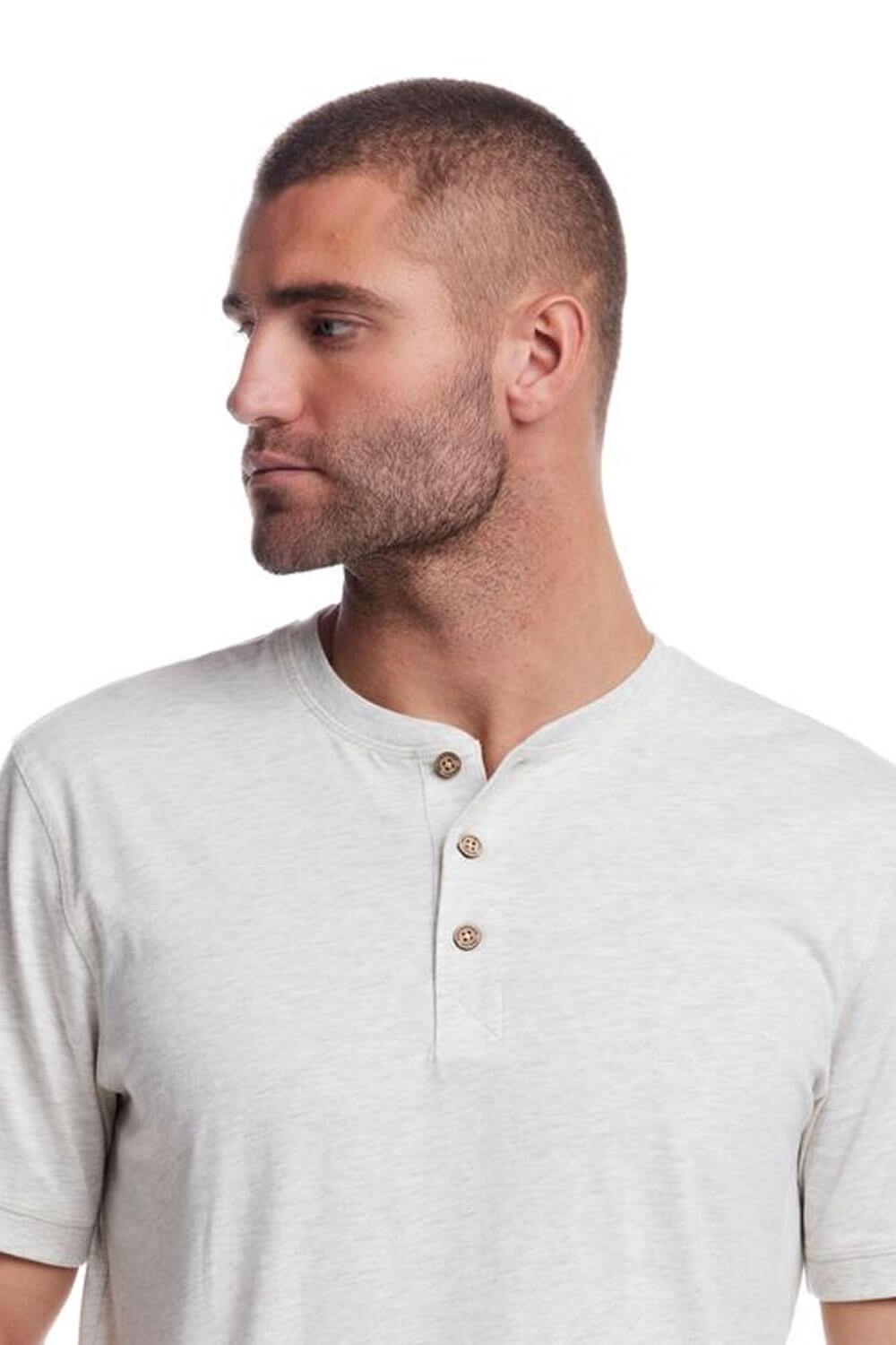 Weatherproof Vintage Jersey Henley Shirt for Men in Oatmeal