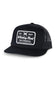 Whiskey Bent Black Top Trucker Hat for Men in Black