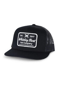 Whiskey Bent Black Top Trucker Hat for Men in Black