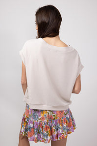 Urban Ribbed Knit Top for Women in Oatmeal