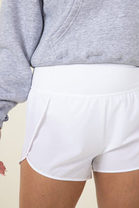 Love Tree Woven Brief Lined Shorts for Women in White