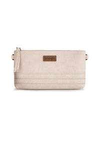 Wrangler Leather Mini Crossbody Purse for Women in Beige