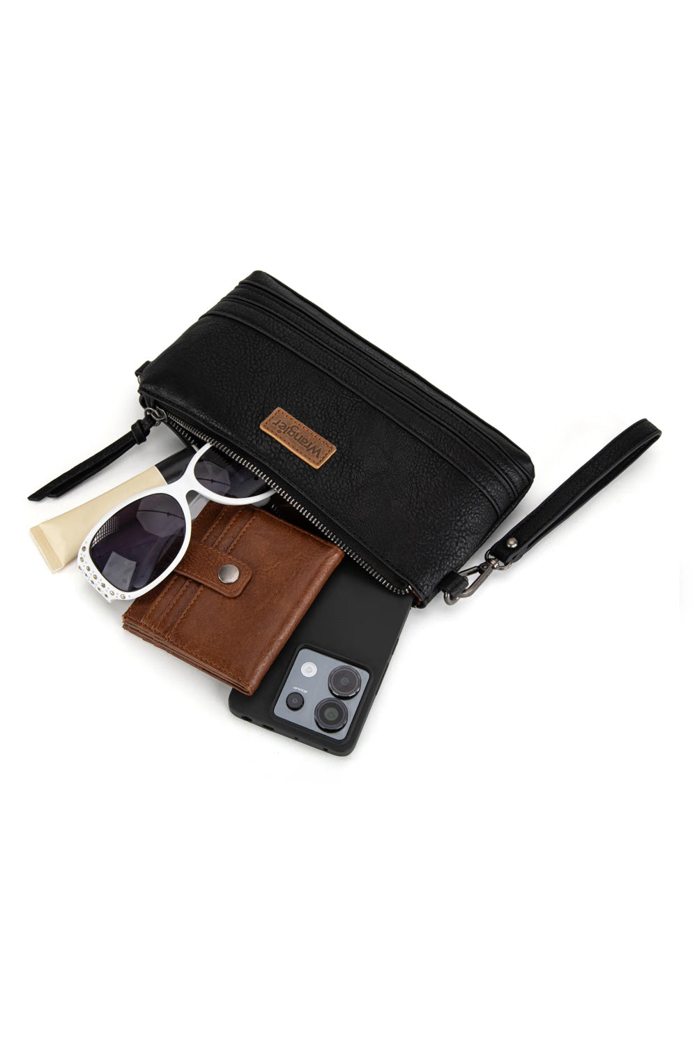 Wrangler Leather Mini Crossbody Purse for Women in Black